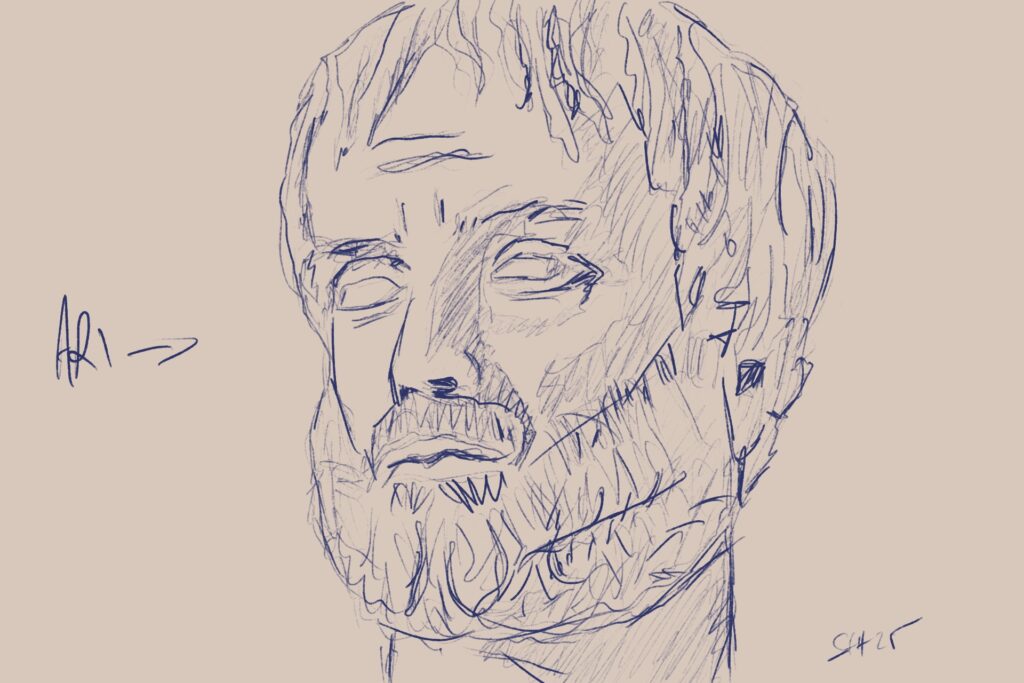 Aristoteles, Portrait, Kopf, Zeichnung