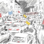 Ausnahmezustand in der Stadt - Fußballkorso